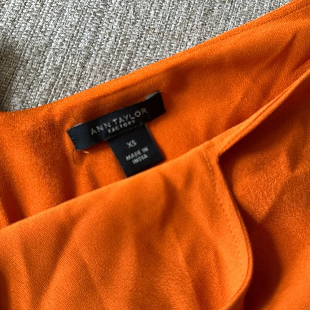 Orange Ann taylor factory xs tank top double hem flowy - Picture 2 of 10